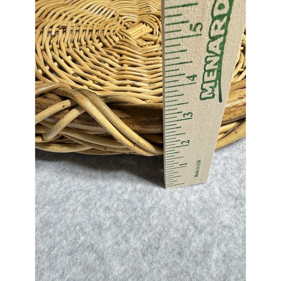 Vintage Large Wrapped Rattan Tray With Handles Mid Century - Picture 3 of 7
